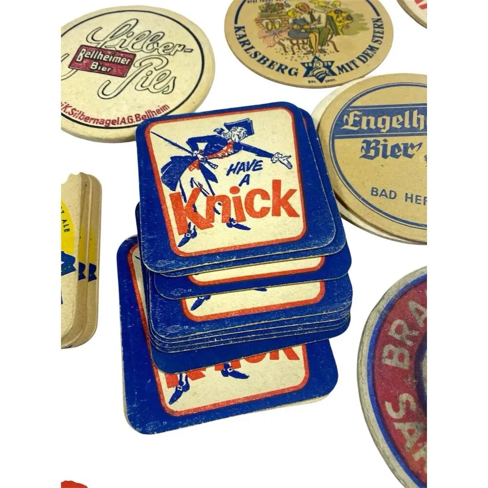Lot  Of 62 German Beer Paper Cardboard Coasters Assorted Pub Bar Rare Match Book